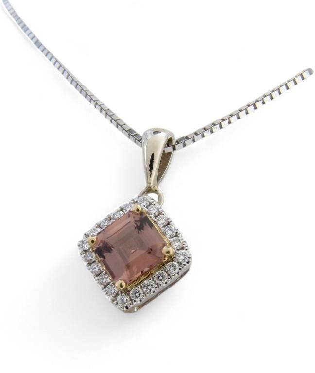 14k white gold sapphire and diamond pendant necklace