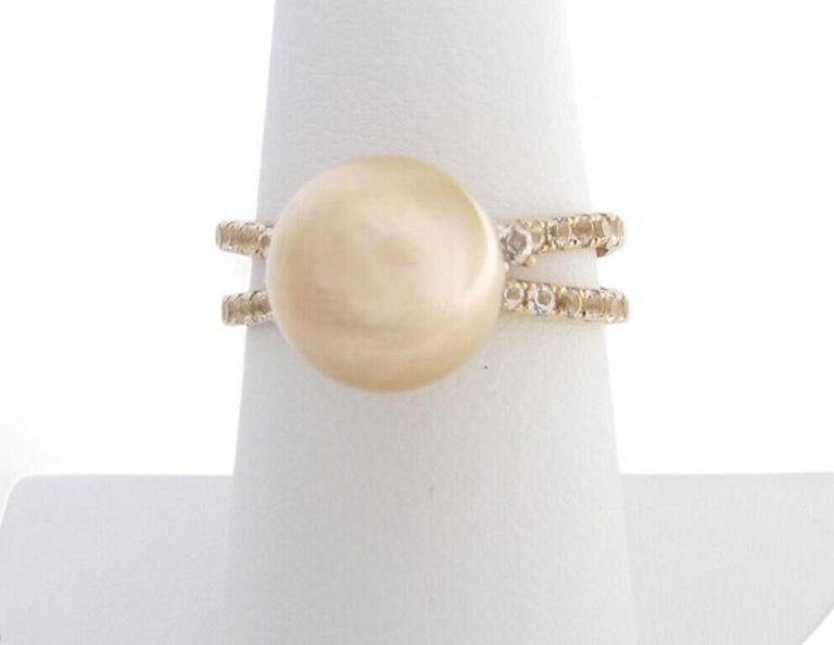 14k gold pearl fashion ring