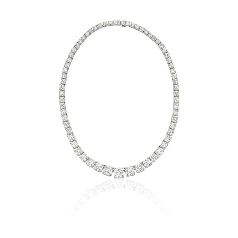 Platinum diamond rivière necklace