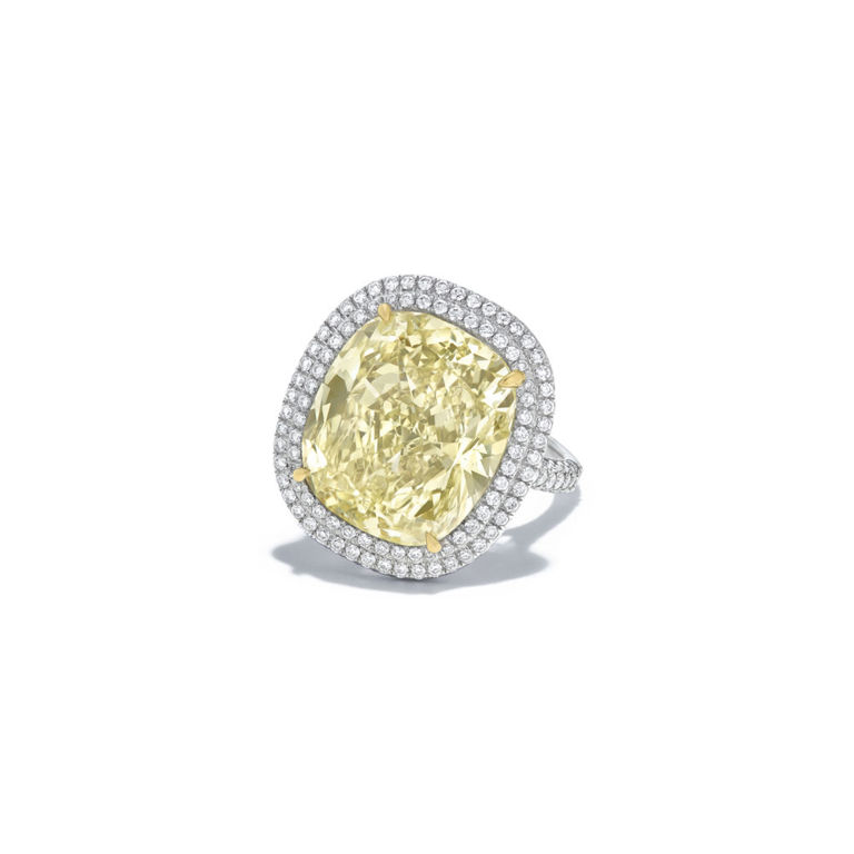 Platinum and 18k yellow gold diamond ring