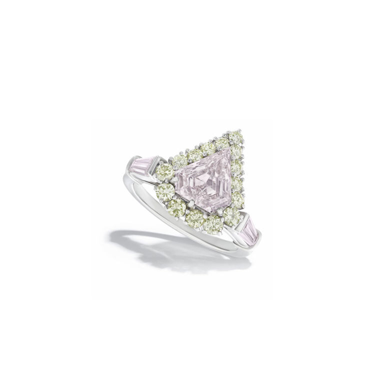 Platinum colored diamond ring