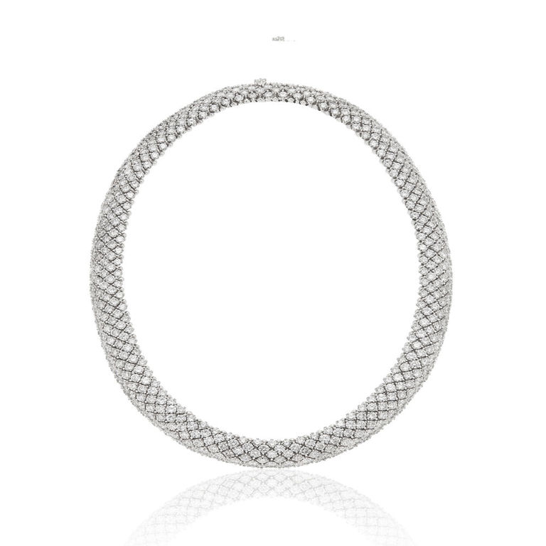 18k white gold diamond necklace