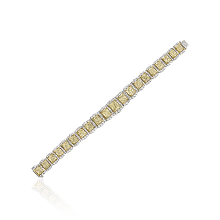 White and yellow gold diamond bracelet