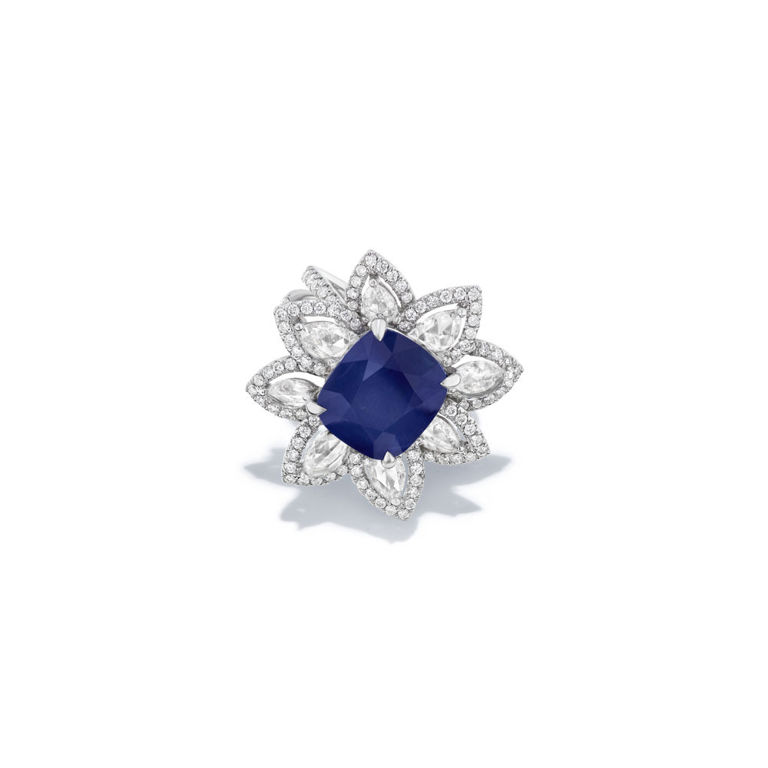 18k white gold sapphire and diamond ring