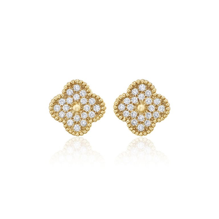 18k yellow gold diamond earrings