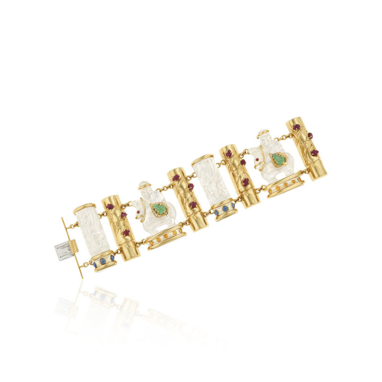 18k yellow gold multi-gem bracelet