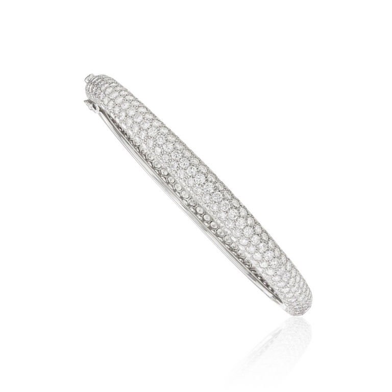 18k white gold diamond bangle bracelet