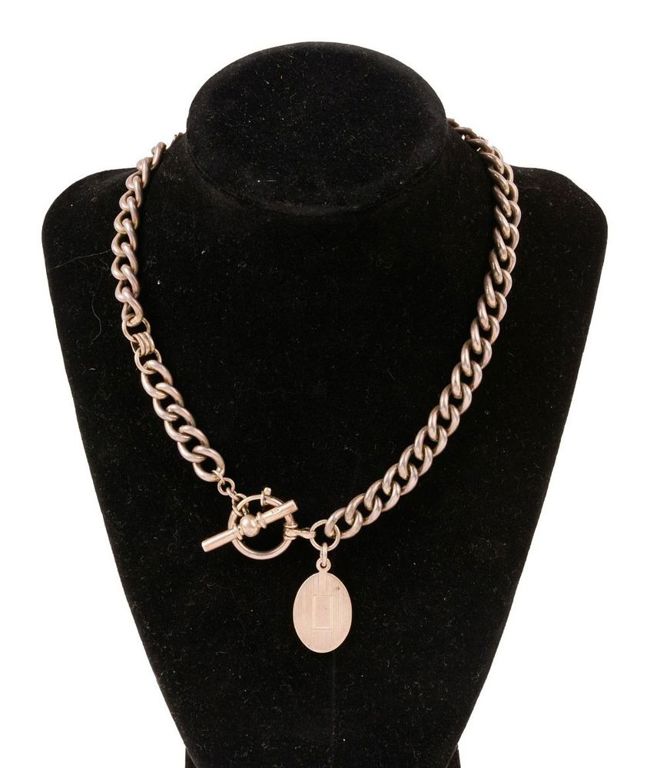 Metal Chain Necklace with Sterling Silver Pendant