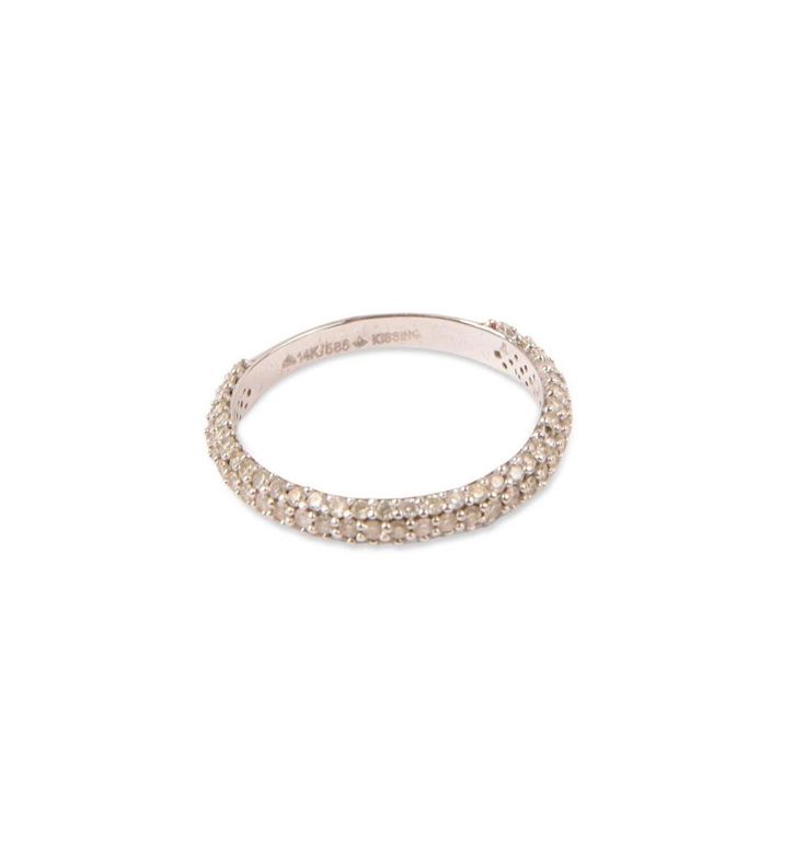 14k white gold diamond wedding band