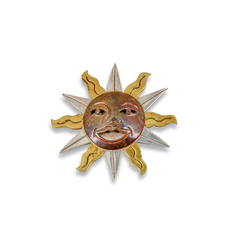 Emilia Castillo mixed metal sun pin pendant