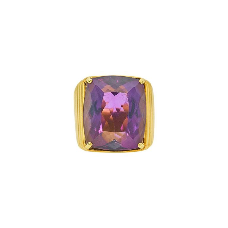18k gold amethyst ring
