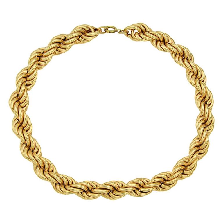 14k gold rope-twist necklace