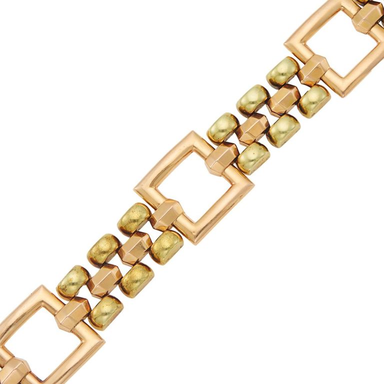 14k yellow and rose gold retro bracelet