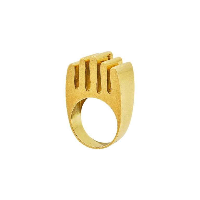 18k gold modernist ring