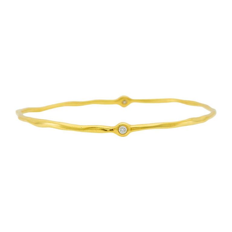 18k gold Ippolita diamond bangle bracelet