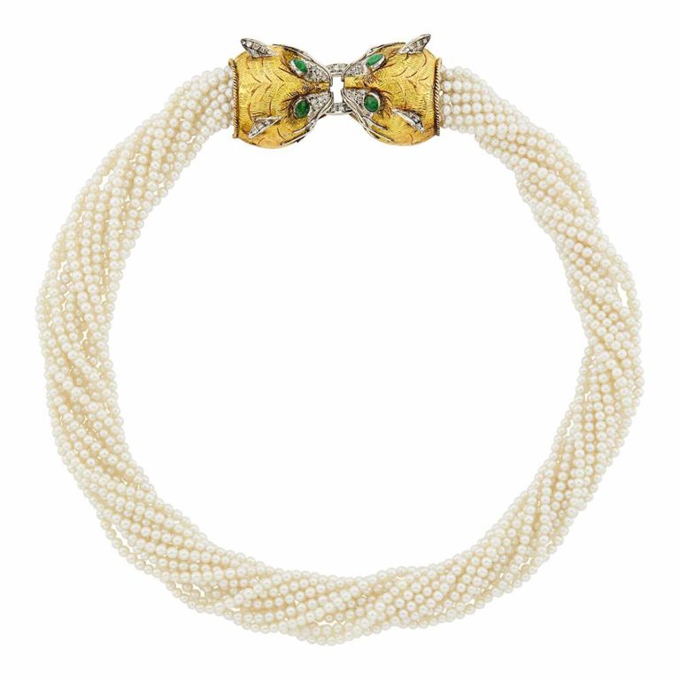 14k two-color gold torsade necklace