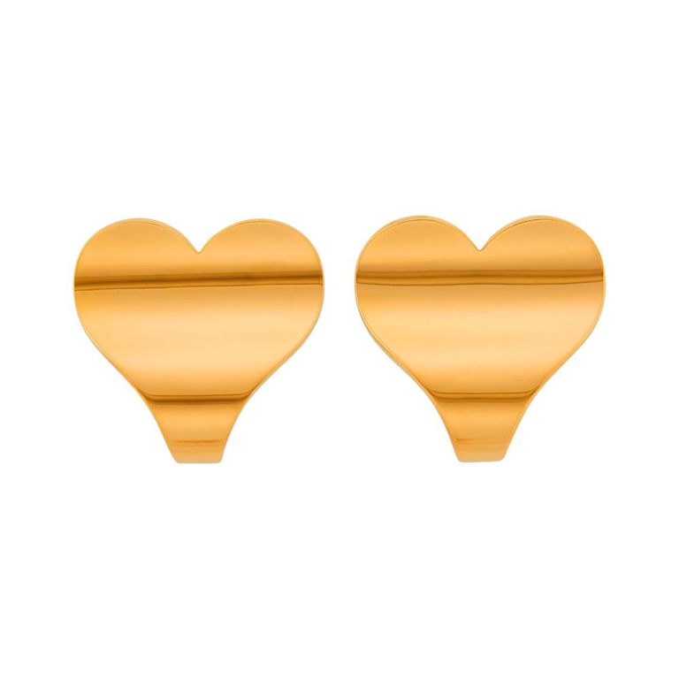 18k rose gold 'Be Heart' earclips