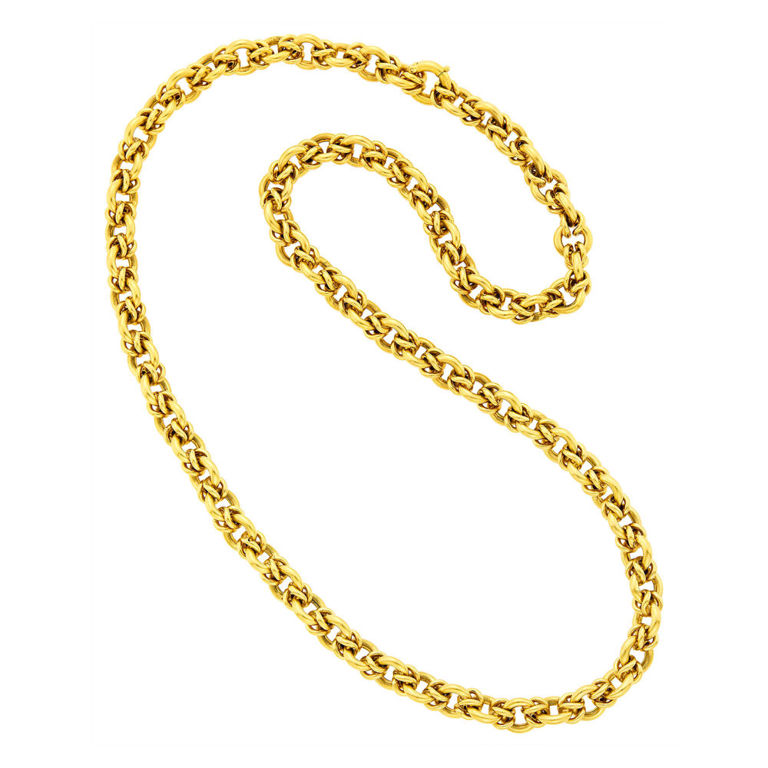 18k gold circle link chain necklace