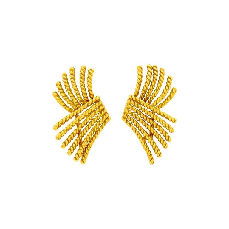 18k gold 'V Rope' earrings