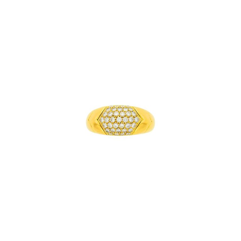18k gold Bulgari diamond bombé ring