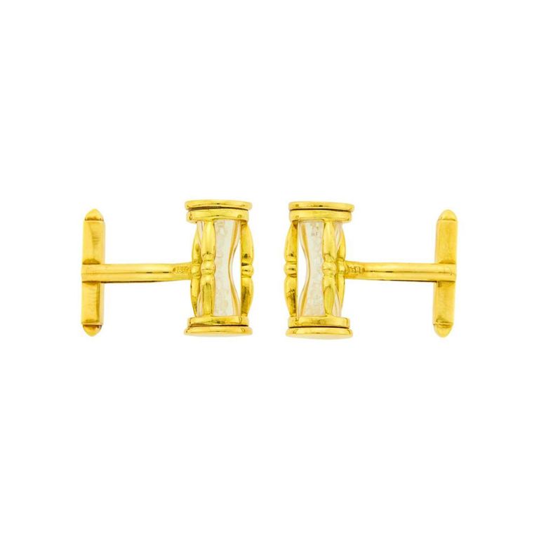 18k gold rough diamond hourglass cufflinks