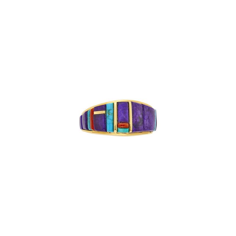 14k gold Charles Loloma hardstone ring