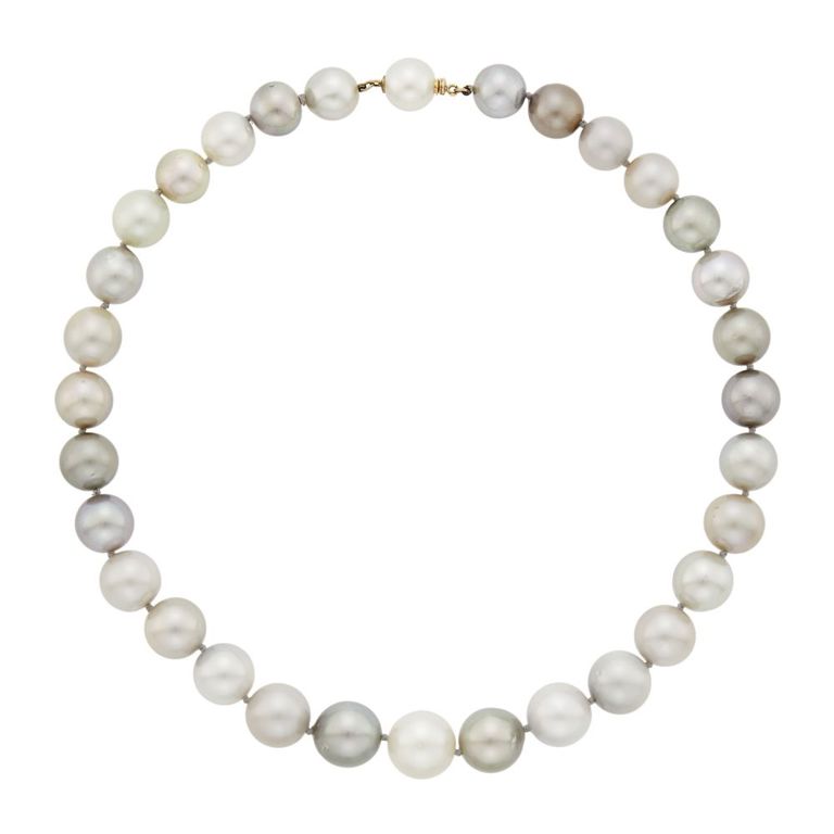 18k gold South Sea and Tahitian pearl necklace