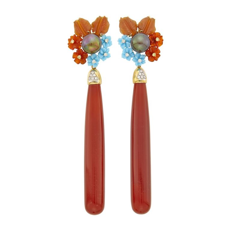 18k gold flower earrings