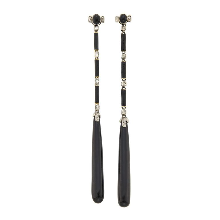 Platinum and gold pendant-earclips