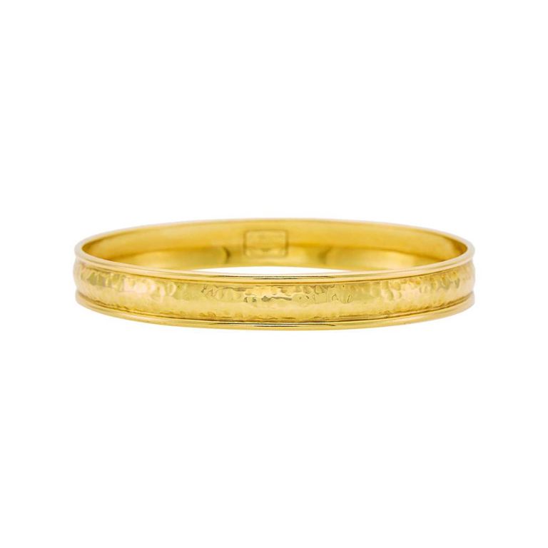 18k hammered gold bangle bracelet