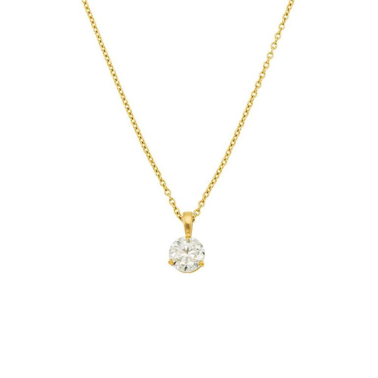14k gold pendant with diamond and chain necklace