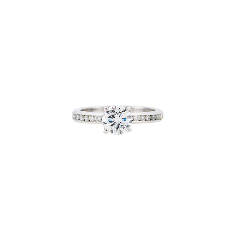 Platinum ring with diamond