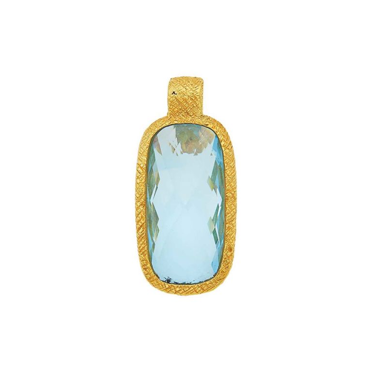 18k gold pendant with blue topaz