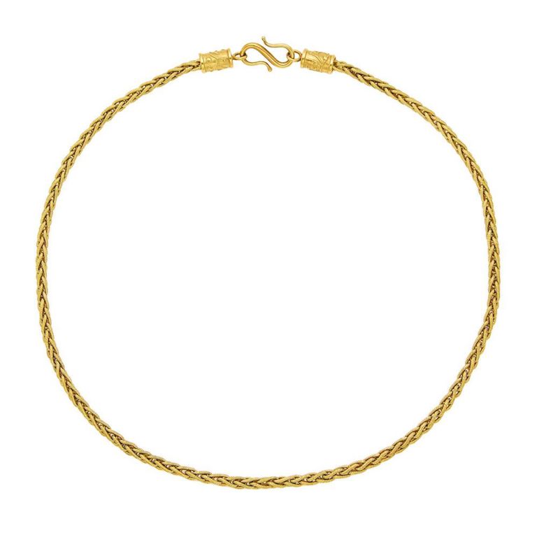 18k gold braided chain necklace