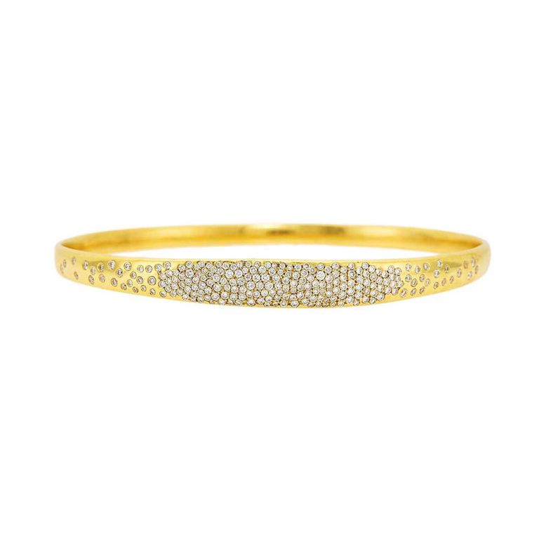 18k gold bangle bracelet with diamonds