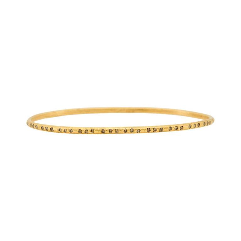 Rose gold and colored diamond bangle bracelet