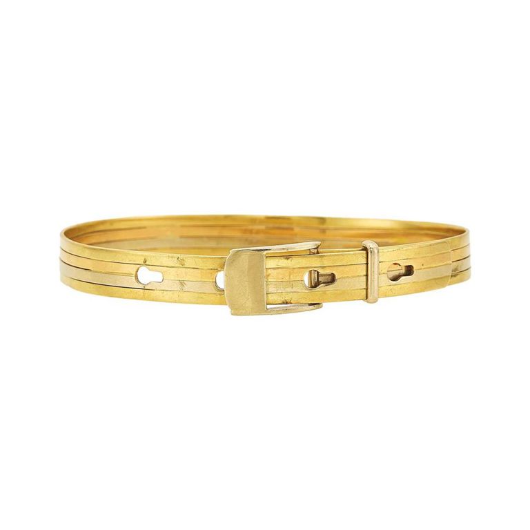 Tricolored gold bangle bracelet