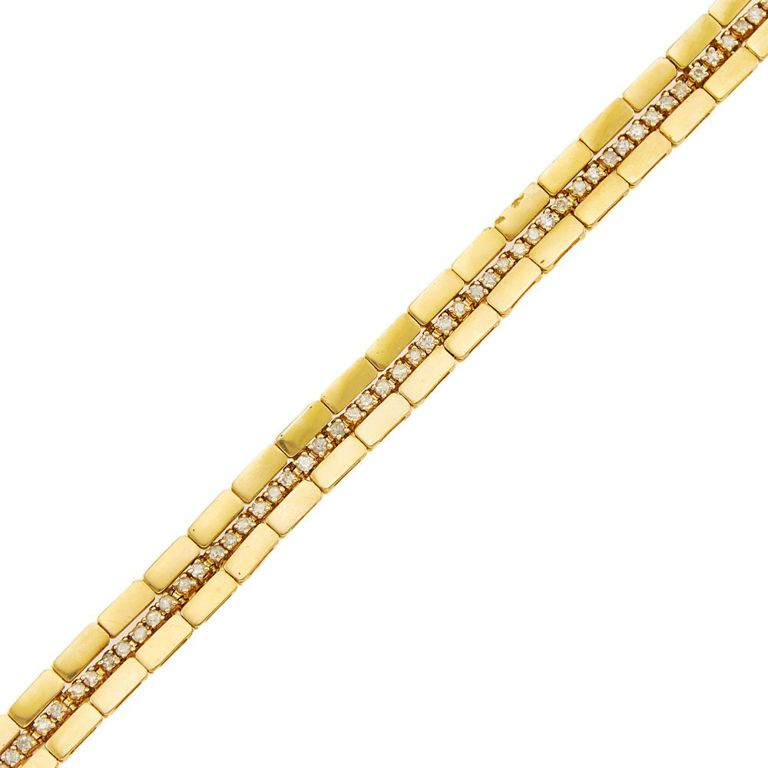 Gold and diamond bracelet with gold bracelet jacket