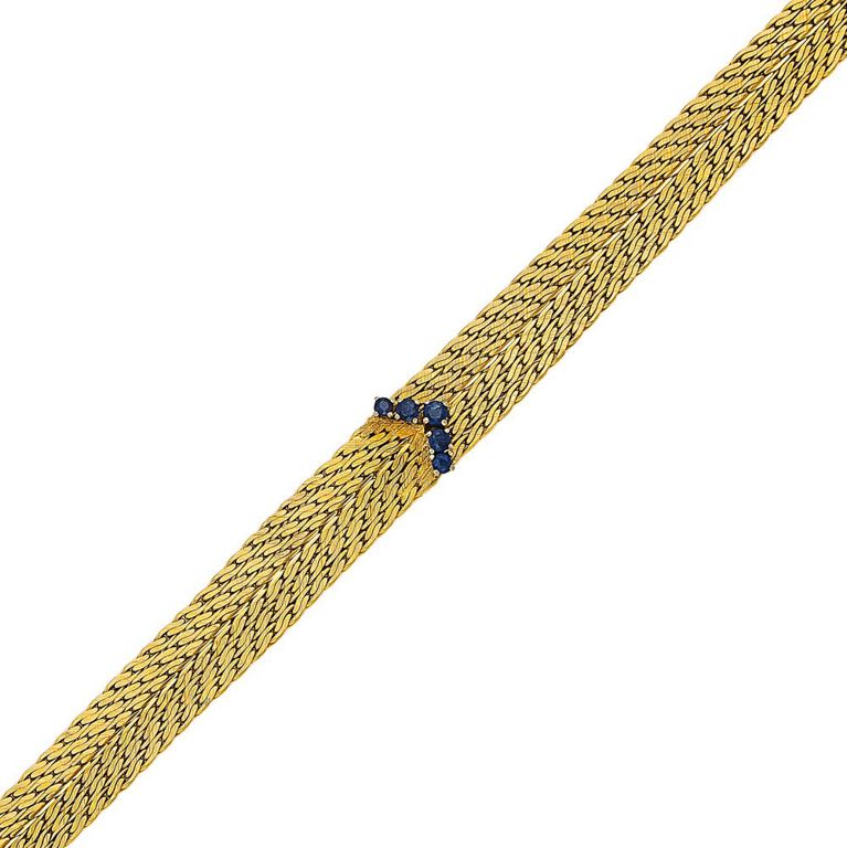 Gold and sapphire bracelet