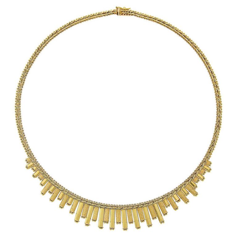 Gold collar necklace