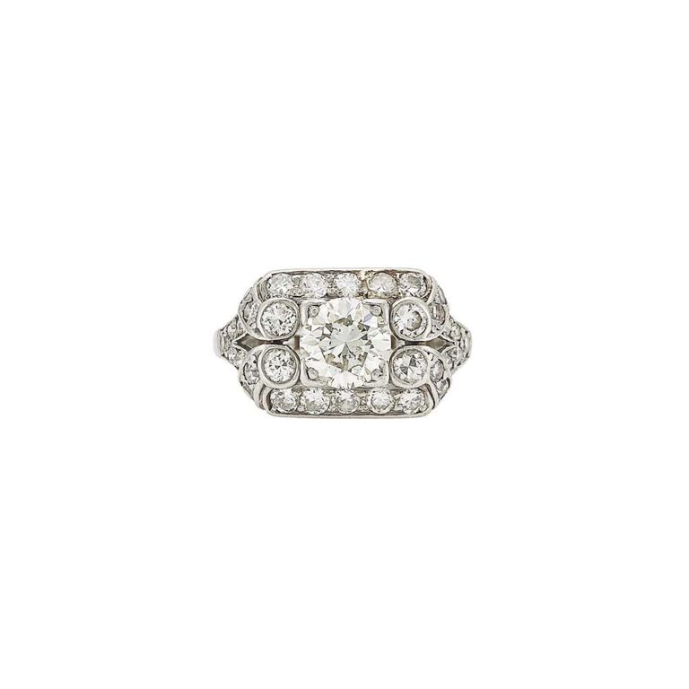 Platinum and diamond ring