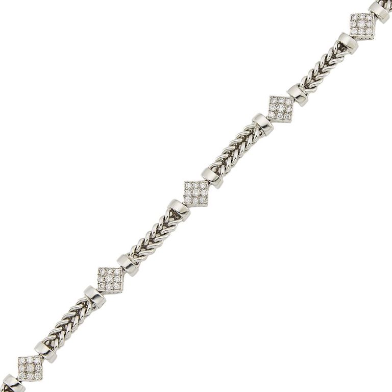 14k white gold diamond bracelet