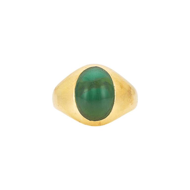 Tiffany & Co. 18k gold and cabochon tourmaline gentleman's ring