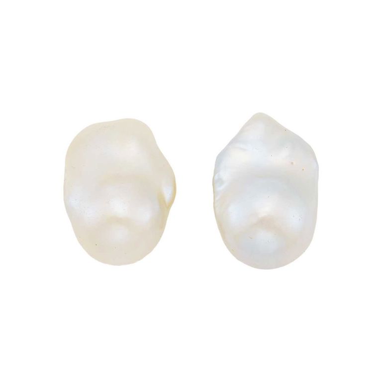 Yvel 18k gold and freshwater baroque pearl earclips