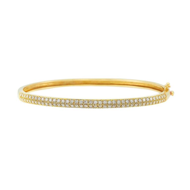 18k gold and diamond bangle bracelet