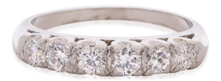 Platinum and diamond wedding band