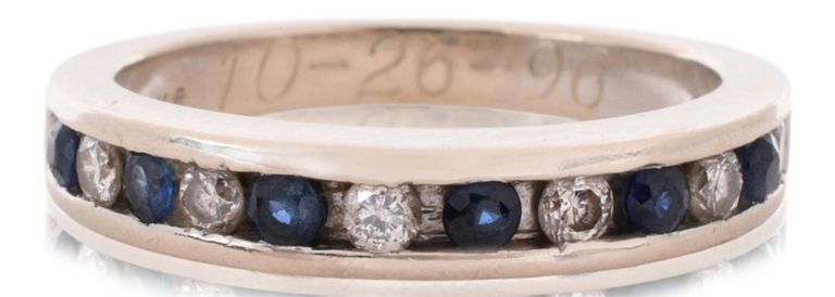 14k white gold sapphire and diamond ring