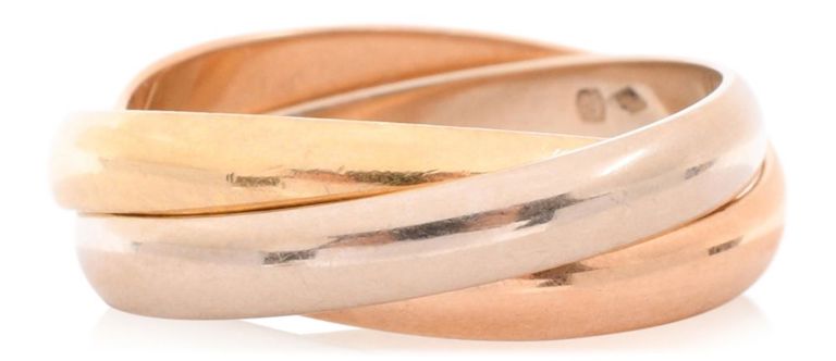 18k tri-color gold Trinity ring