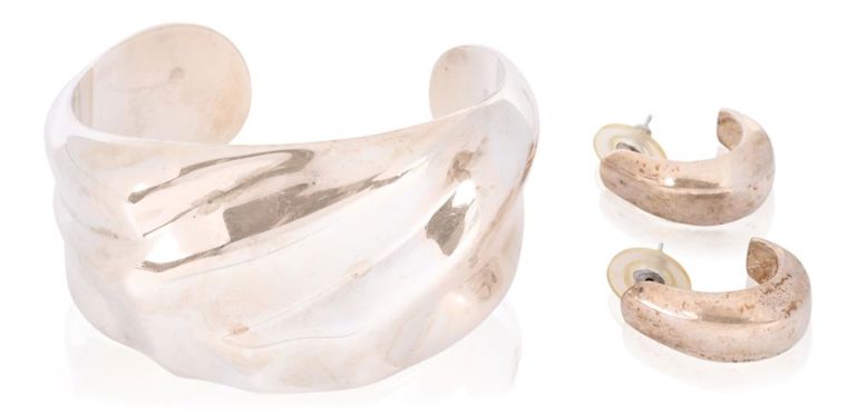 Sterling silver cuff with earrings