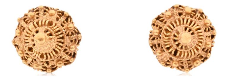 22k yellow gold stud earrings